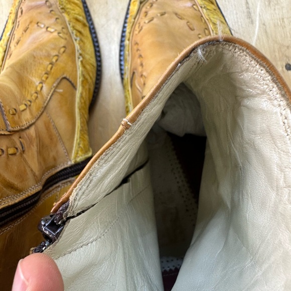 Jo Ghost Cognac Zipper Ankle Luxury Boots Vero Cuoio Made in Italy EU 43 - Picture 5 of 7